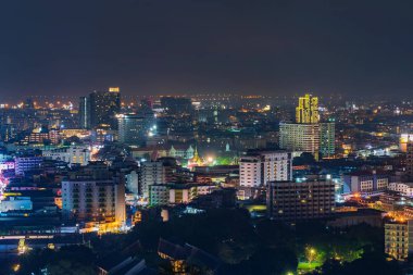 Pattay cityscape görünümü, bir gece, Tayland