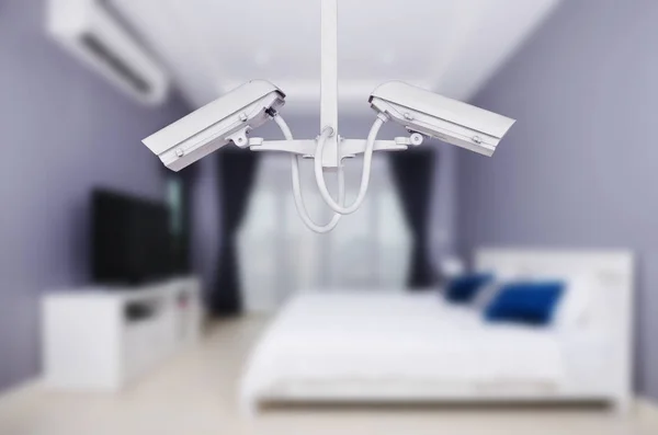 Cámara Cctv Vigilancia Operando Con Dormitorio —  Fotos de Stock