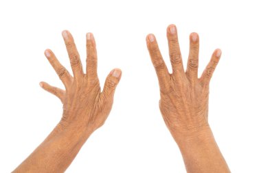 üst düzey el Beyaz bir arka plan üzerinde sayı 9 (dokuz) izole sayma