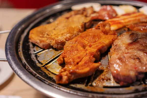 Hot Barbecue Pork Meat Grill Korean Style — Stock Photo, Image