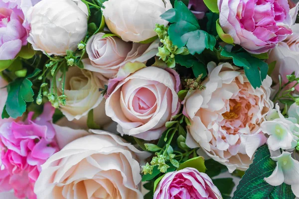 Hochzeitsdekoration Blumenstoff Rosa Rose — Stockfoto