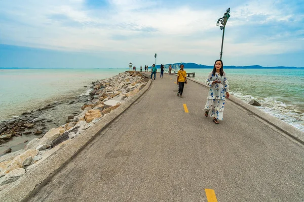 Rayong Thaiföld Jan 2019 Azonosítatlan Személyek Visitted Sétányon Khao Laem — Stock Fotó