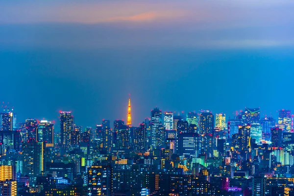 Tokyo şehri geceleri, Japonya. — Stok fotoğraf