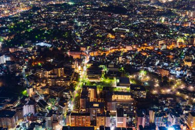Yokohama Cityscape gece görünümü, Japonya