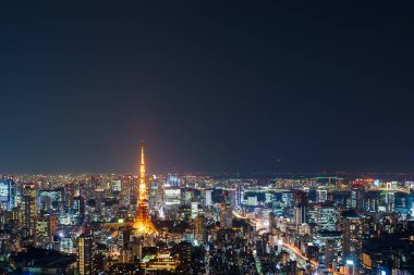 Alacakaranlıkta Tokyo şehri, Japonya