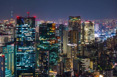 Alacakaranlıkta Tokyo şehri, Japonya