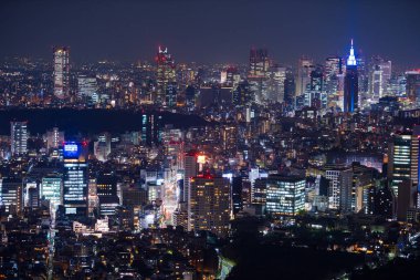 Alacakaranlıkta Tokyo şehri, Japonya