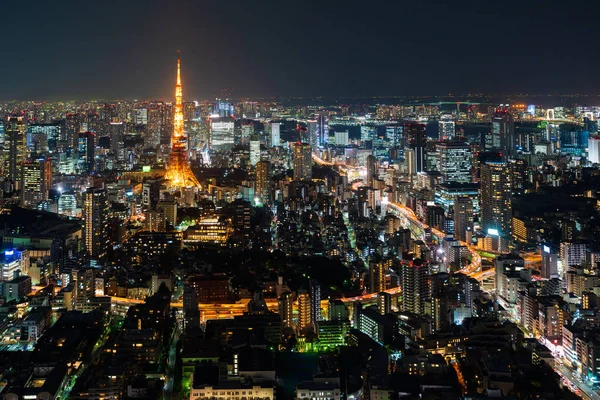 Tokijské město za soumraku, Japonsko — Stock fotografie