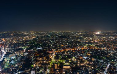 Yokohama Cityscape gece görünümü, Japonya
