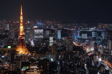 Alacakaranlıkta Tokyo şehri, Japonya