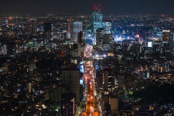 Blick auf die Schnellstraße Nr.3 Shibuya-Linie und Stadt, — Stockfoto