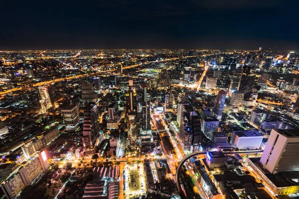 Bangkok stad 's nachts, Thailand — Stockfoto