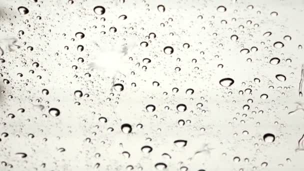 Raindrops Glass Rainy Day Slow Motion — Stock Video