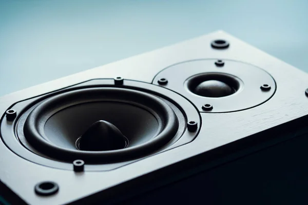 Müzik ve ev sinema sistemi için renk moduna ve ses tonuna sahip siyah premium hoparlör kapanışı