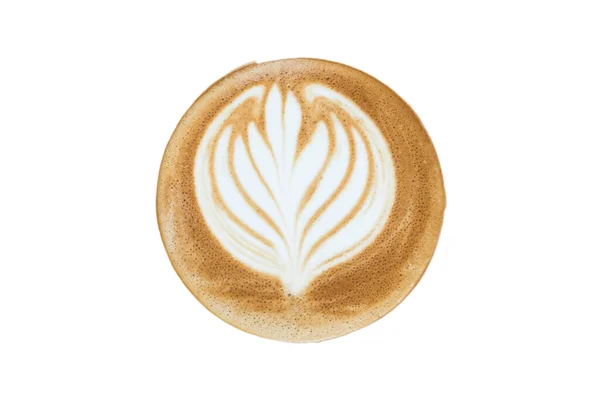 Kávé Latte Művészet Elszigetelt Fehér Háttér — Stock Fotó