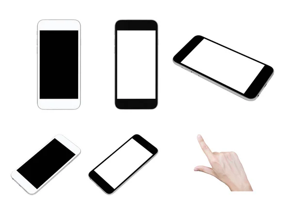 Sada Chytrých Telefonů Izolovaných Bílém Pozadí — Stock fotografie