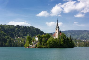 Hac kilise Bled Adası, Slovenya üzerinde Meryem varsayım