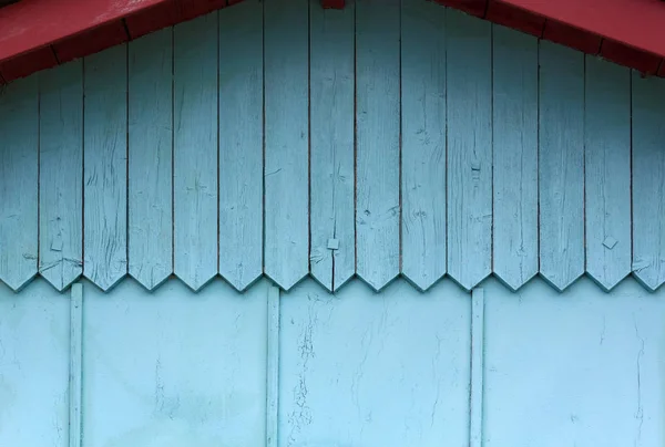 Biru Eksterior Dinding Kayu Dari Sebuah Rumah Kecil — Stok Foto