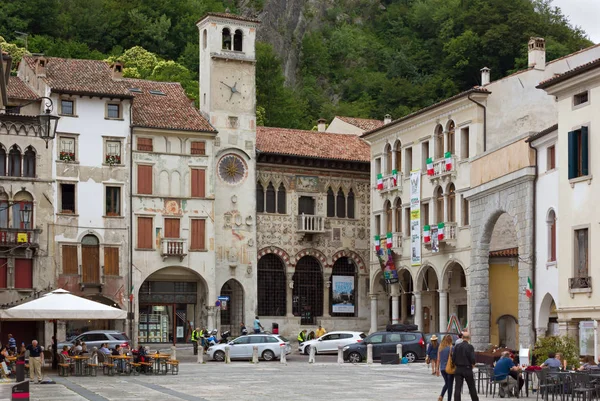 Vittorio Veneto Itália Julho 2018 Piazza Flaminio Bairro Histórico Serravalle — Fotografia de Stock