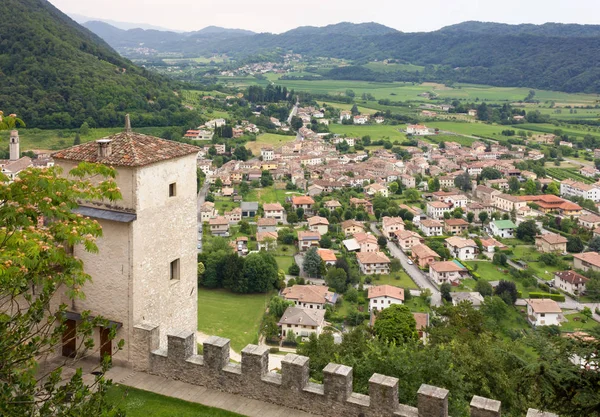 Vesnice Cison Valmarino Vidět Castelbrando Regionu Vína Prosecco Itálie — Stock fotografie