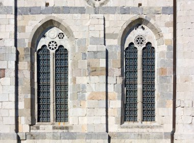 Ayrıntı dış duomo Venzone, İtalya