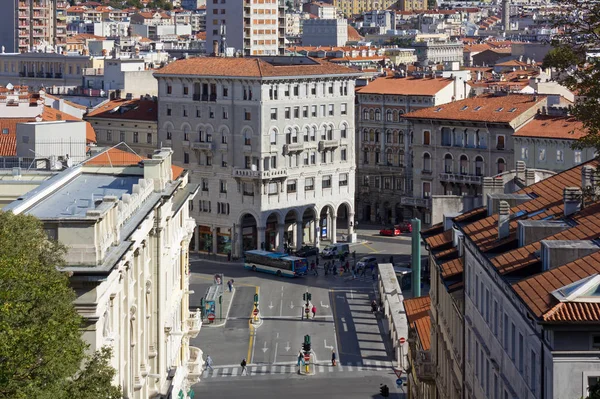 Goldoni Platz Trieste Italien Gesehen Vom Hügel San Giusto Über — Stockfoto