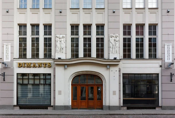 Riga Latvia July 2013 Facade Elegant Downtown Building Art Nouveau — Stock Photo, Image