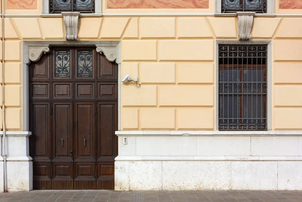 Detalhe Fachada Elegante Palácio Veneza Itália Casa Dos Escritórios Região — Fotografia de Stock