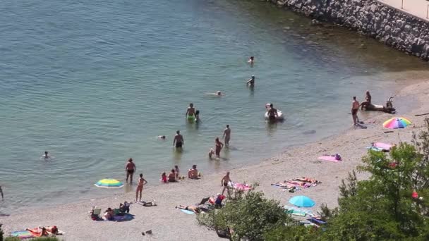 Beach Life One Beaches Sistiana Bay Coast Trieste Italy — Stock Video