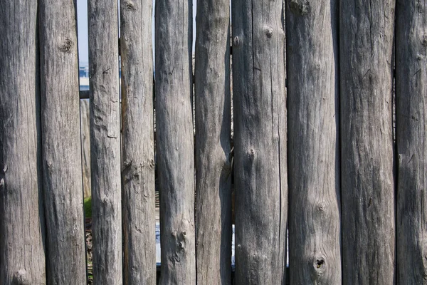 Zaun Aus Baumstämmen Auf Der Insel Khortytsya — Stockfoto