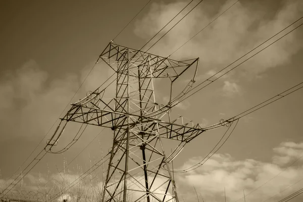 Sistema Eléctrico Parte Línea Transmisión Energía Consumidor — Foto de Stock