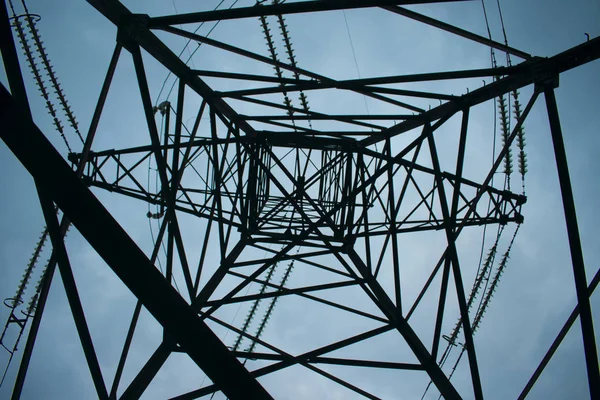 Suministro Electricidad Línea Transmisión Energía Ucrania 330 — Foto de Stock