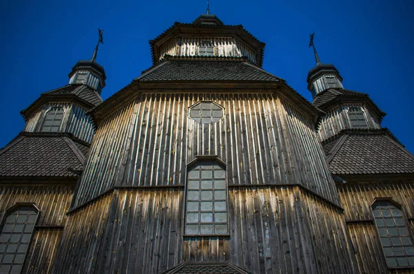 Old Wooden Church Blue Sky Ukraine — Stock Photo, Image