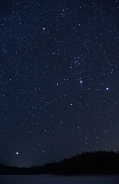 Orion takımyıldızı yönünde bulunan ve bir soğuk kış gecesinde ufuk yükselen Sirius.