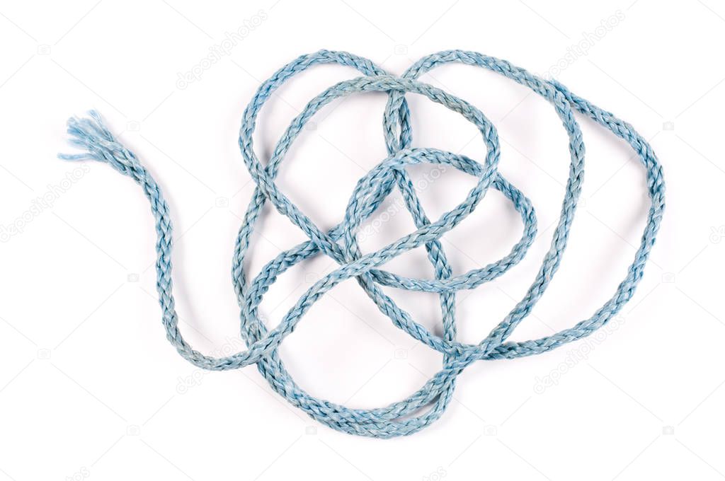 Messy rope on white background.