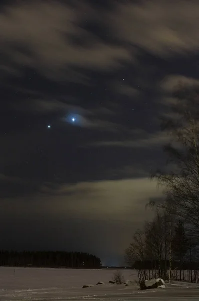 Planetas y estrellas de invierno — Foto de Stock