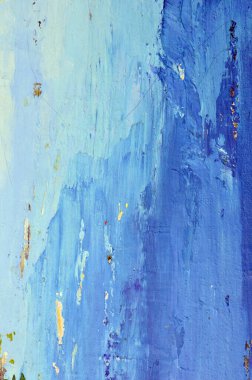 Boyanmış bir tuvalin yakın çekimi - doku ve fırça darbeleri iyi görülebilir