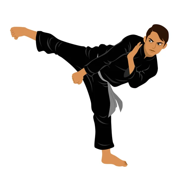 Vetor Silat Artes Marciais Indonésia Pose — Vetor de Stock