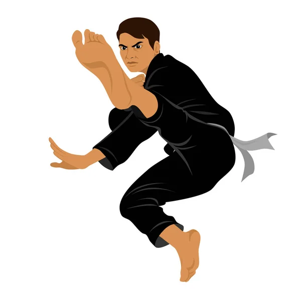 Vetor Silat Artes Marciais Indonésia Pose — Vetor de Stock