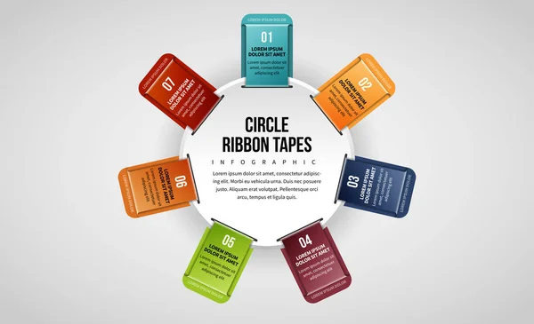 サークル リボン テープ インフォ グラフィック設計要素のベクトル イラスト — ストックベクタ