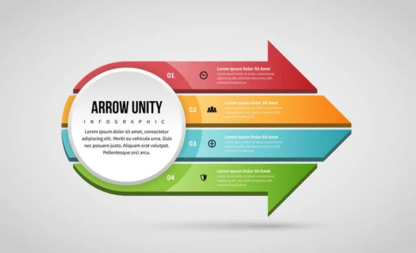 Ilustración Vectorial Arrow Unity Elemento Diseño Infográfico — Archivo Imágenes Vectoriales