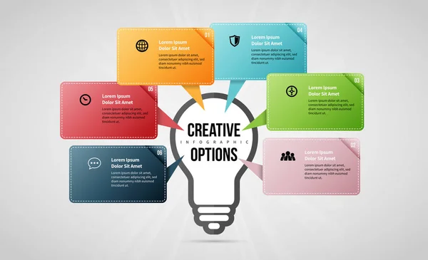 Vector Illustration Creative Options Infographic Design Element — Stock Vector