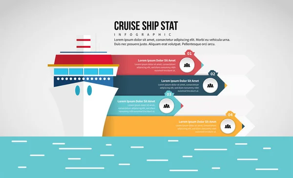 Vectorillustratie Van Cruise Schip Stat Infographic Ontwerpelement — Stockvector