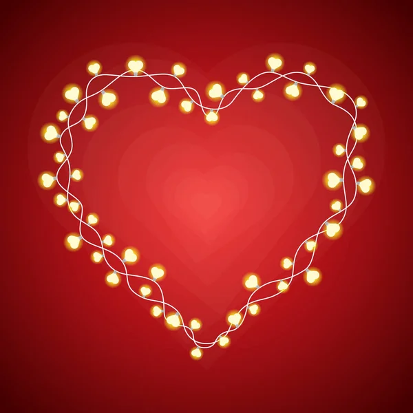 Kalpli ışıklar çerçeve — Stok Vektör