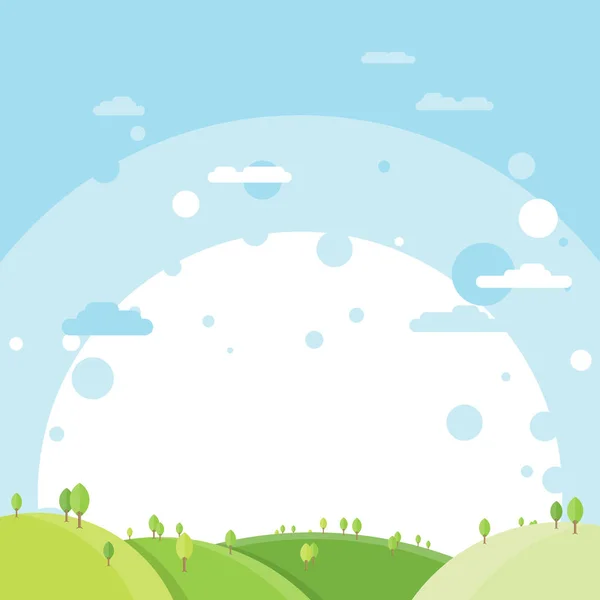 Ilustración Vectorial Del Fondo Verde Del Paisaje Abierto — Vector de stock