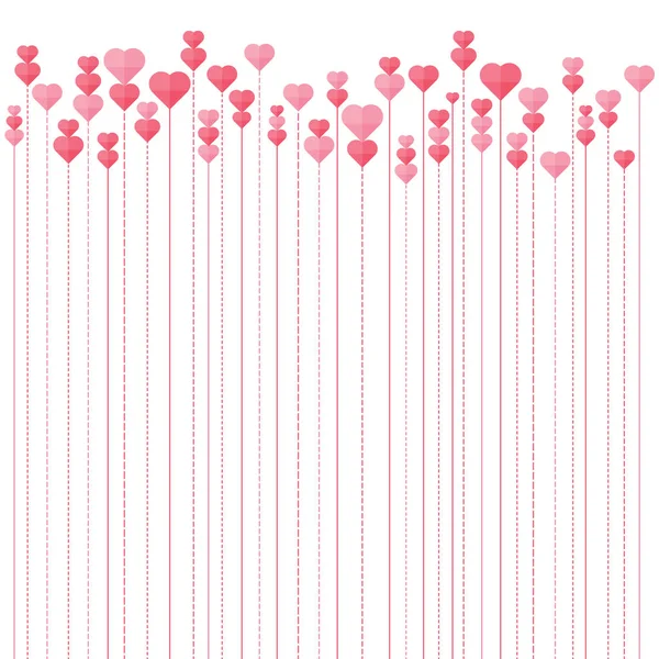 Vector Illustration Hearts Line Background — Stock Vector