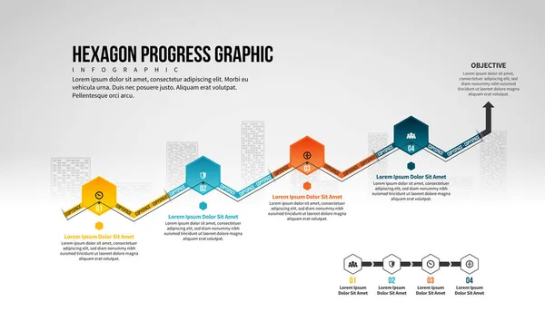 Illustration Vectorielle Élément Hexagon Progress Graphic Design — Image vectorielle
