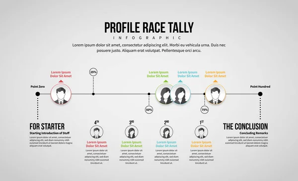 Profiel Race Tally — Stockvector