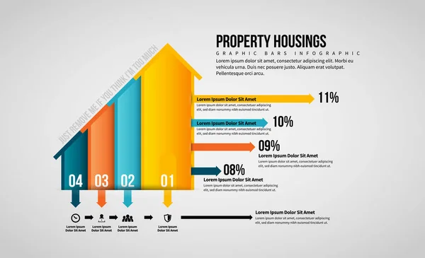Property Housing Graphic Bars Infographic — Stock Vector