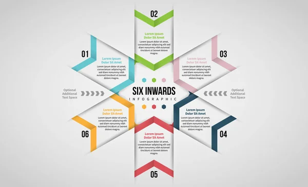 Six Inwards Infographic — Stock Vector